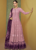 Vegaa Fashion Pink Georgette Embroidery Anarkali Salwar Kameez - Distacart