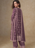 Vegaa Fashion Dark Peach Chinon Silk Embroidered Designer Salwar Suit - Distacart