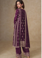 Vegaa Fashion Purple Chinon Silk Embroidered Designer Salwar Suit - Distacart