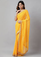 Vegaa Fashion Yellow Soft Georgette Bandhani Saree - Distacart