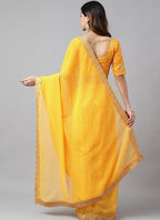 Vegaa Fashion Yellow Soft Georgette Bandhani Saree - Distacart