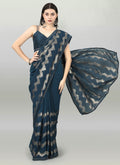 Vegaa Fashion Acqua Blue Georgette Sequence Party Wear Saree - Distacart
