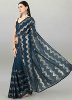 Vegaa Fashion Acqua Blue Georgette Sequence Party Wear Saree - Distacart