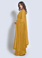 Vegaa Fashion Yellow Georgette Sequence Party Wear Saree - Distacart