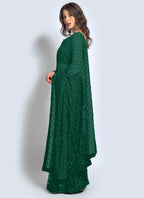 Vegaa Fashion Green Georgette Sequence Party Wear Saree - Distacart