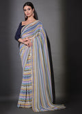 Vegaa Fashion Multicolor Georgette Leriya Print Sequence Saree - Distacart