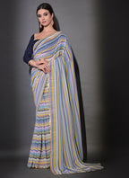 Vegaa Fashion Multicolor Georgette Leriya Print Sequence Saree - Distacart