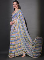 Vegaa Fashion Multicolor Georgette Leriya Print Sequence Saree - Distacart