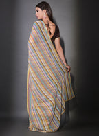 Vegaa Fashion Multicolor Georgette Leriya Print Sequence Saree - Distacart