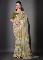 Vegaa Fashion Multicolor Georgette Leriya Print Sequence Saree - Distacart