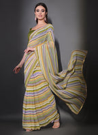 Vegaa Fashion Multicolor Georgette Leriya Print Sequence Saree - Distacart
