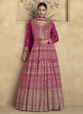Vegaa Fashion Pink Real Georgette Embroidered Anarkali Suit