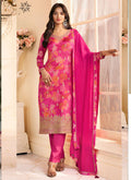 Vegaa Fashion Pink Chinon Silk Embroidered Digital Print Designer Salwar Suit - Distacart