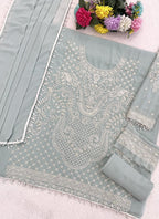 Vegaa Fashion Light Sky Blue Georgette Embroidered Beads Designer Salwar Suit - Distacart
