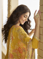 Vegaa Fashion Yellow Chinon Silk Embroidered Designer Palazzo Suit - Distacart