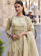 Vegaa Fashion Off White Silk Embroidered Palazzo Suit