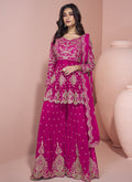 Vegaa Fashion Pink Georgette Embroidereddesigner Sharara Suit - Distacart