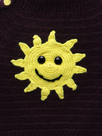Chutput Kids Brown Coloured Solid Pullover with Sunflower Design