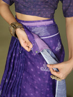 Shree Shyam Fashion Cotton Violet Saree - Distacart
