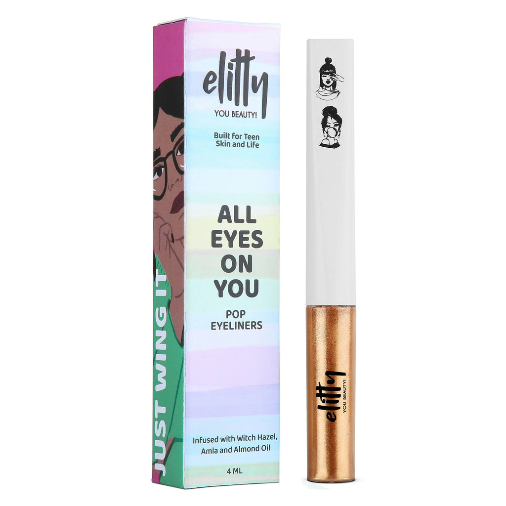 Elitty Rust Pop Color Metallic Finish Liquid Eyeliner - Eternal Eclipse (Rust)