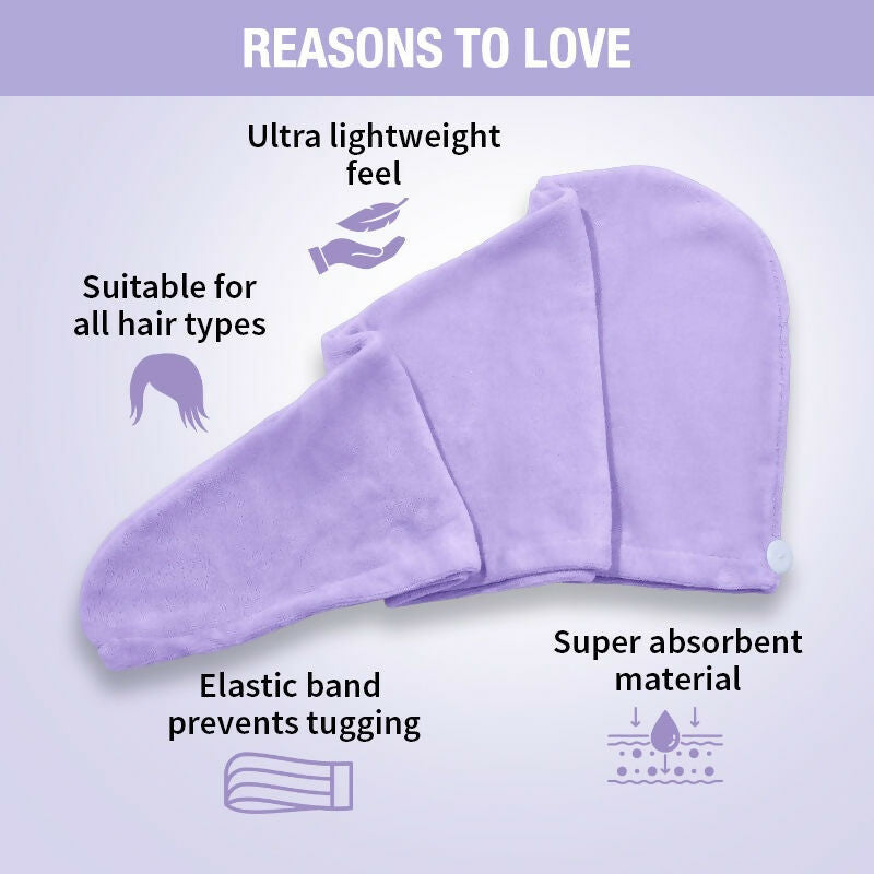 Nykaa Naturals Microfiber Hair Wrap for Frizz Free & Shiny Hair - Lavender