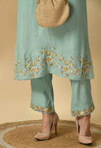 Joban Fashion Sea Green Cotton Rayon Kurta Set
