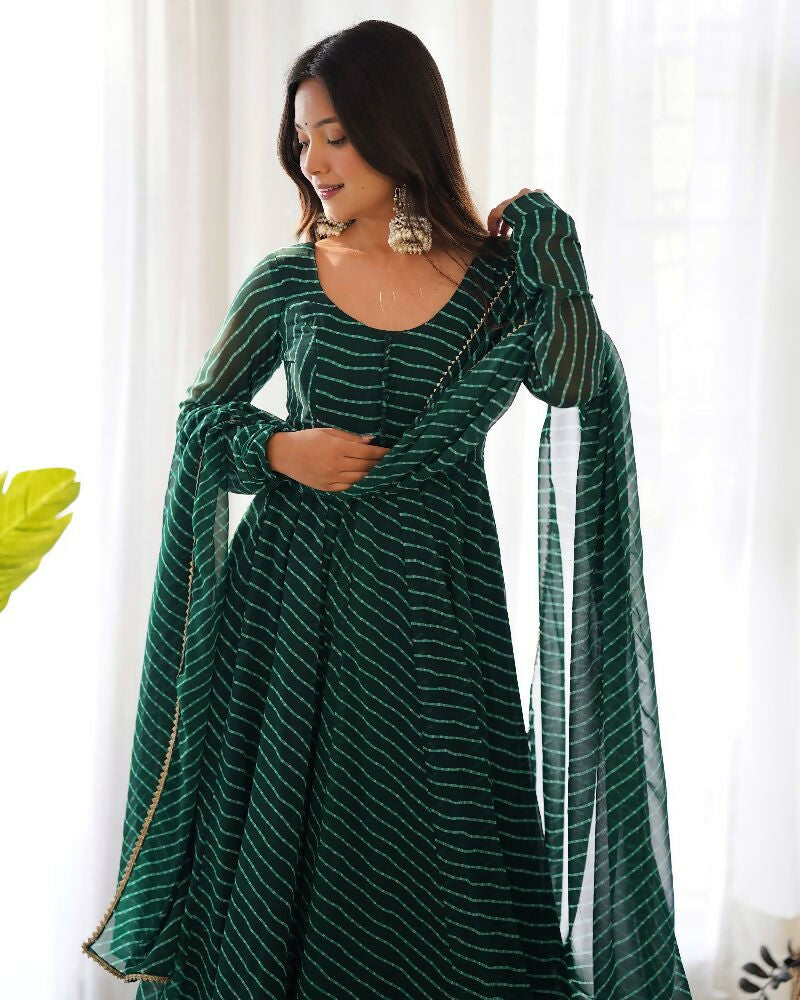 Joban Fashion Green Kurta Set Georgette Sequence Embroidery Work - Distacart