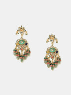 Ruby Raang Kundan Haar With Matching Earrings