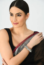 Mominos Fashion Kamal Johar Oxidised German Silver-Plated Handcraft Bracelet