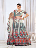 Wedding Designer White Chinon Lehengha Choli - Anbazaar - Distacart