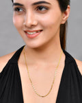 VOJ Gold-Polished Biscuit Shaped Chain For Women