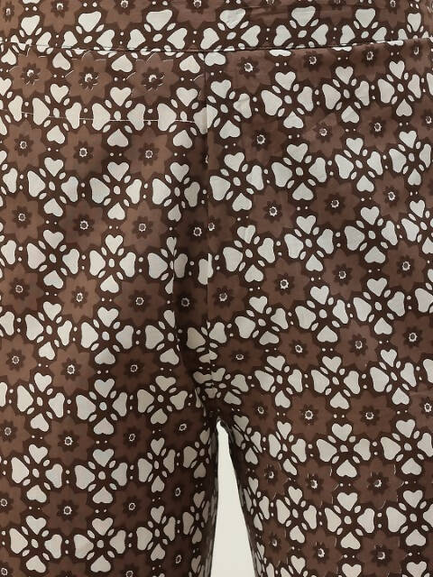 FIORRA Women's Brown Cotton Straight Kurta Pant With Dupatta