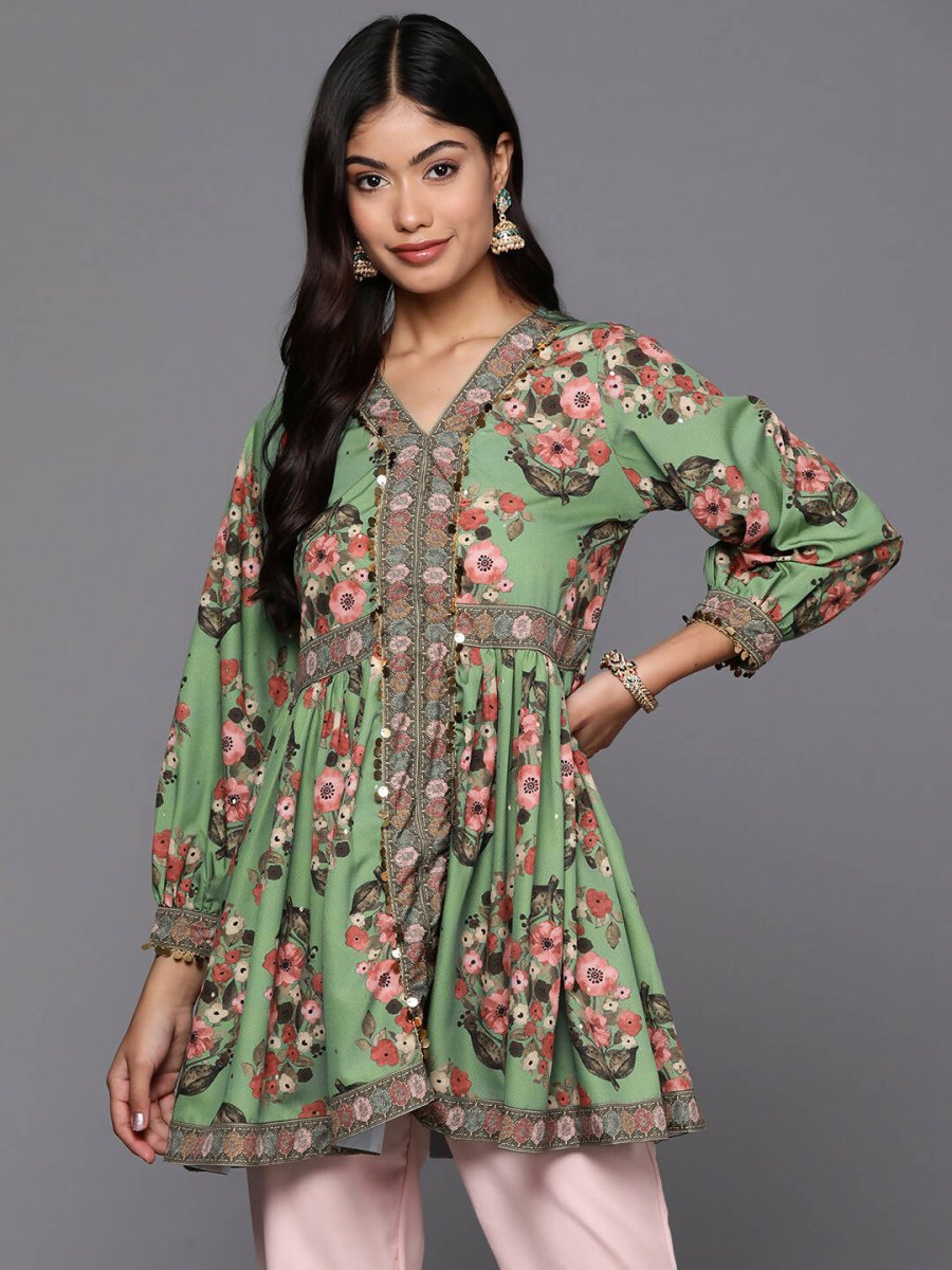 Ahalyaa Women's Traditional wear Tunic - Green