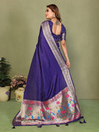 Anaita Violet Paithani Gala Silk Saree With Blouse - Distacart