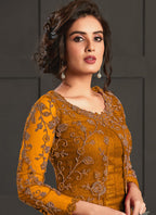 Vegaa Fashion Mustard Heavy Net Embroiderd Pakistani Suit - Distacart