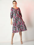 Myshka Women's Multi Printed Dress - Distacart