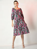 Myshka Women's Multi Printed Dress - Distacart