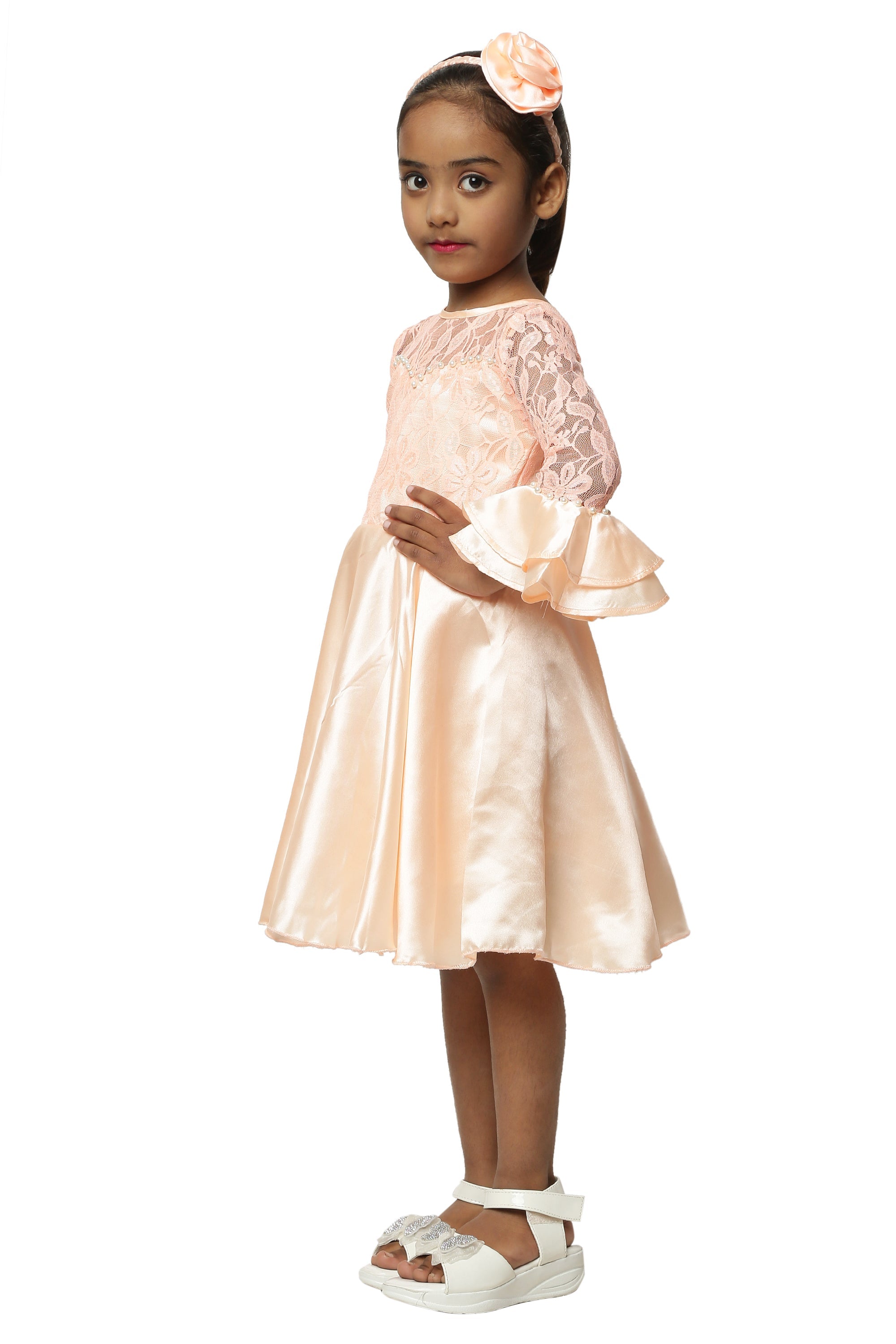 Asmaani Kids Party Wear Stylish Dresses, Perfect for Parties, Functions & Vacations - Peach
