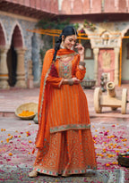 Anaita Coral Premium Embroidery Dhaga Sequin Work Ready Made Suit - Distacart