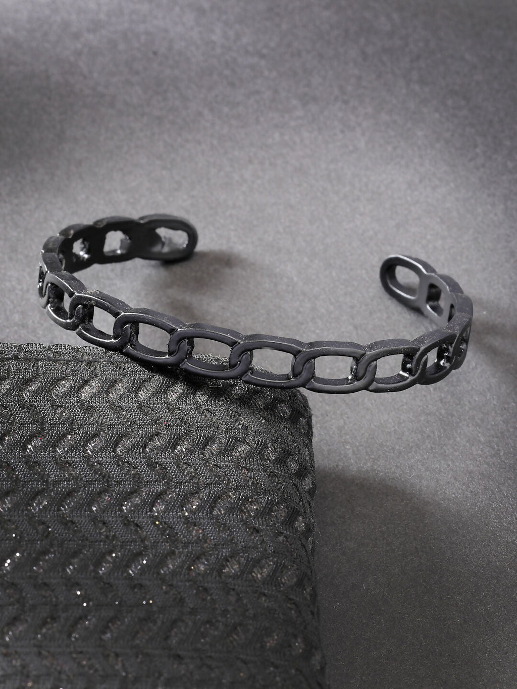 NVR Men's Set of 2 Silver & Black Rhodium-Plated Metal Cuff Bracelet - Distacart