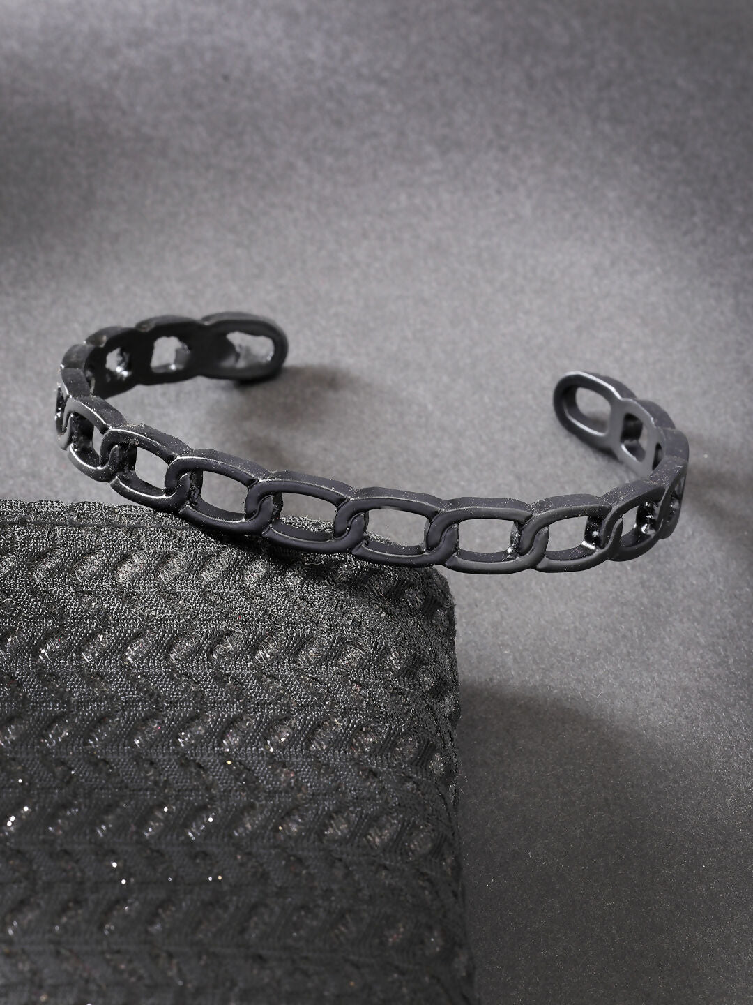 NVR Men's Set of 2 Silver & Black Rhodium-Plated Metal Cuff Bracelet - Distacart
