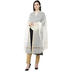 A R SILK Chanderi Piping Regular Dupatta off White Color Dupatta or Chunni