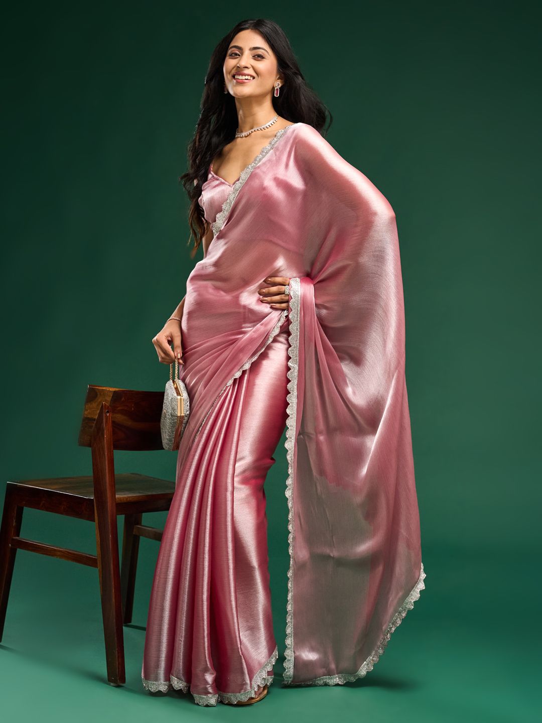 kasee Solid Embellished Saree - Distacart