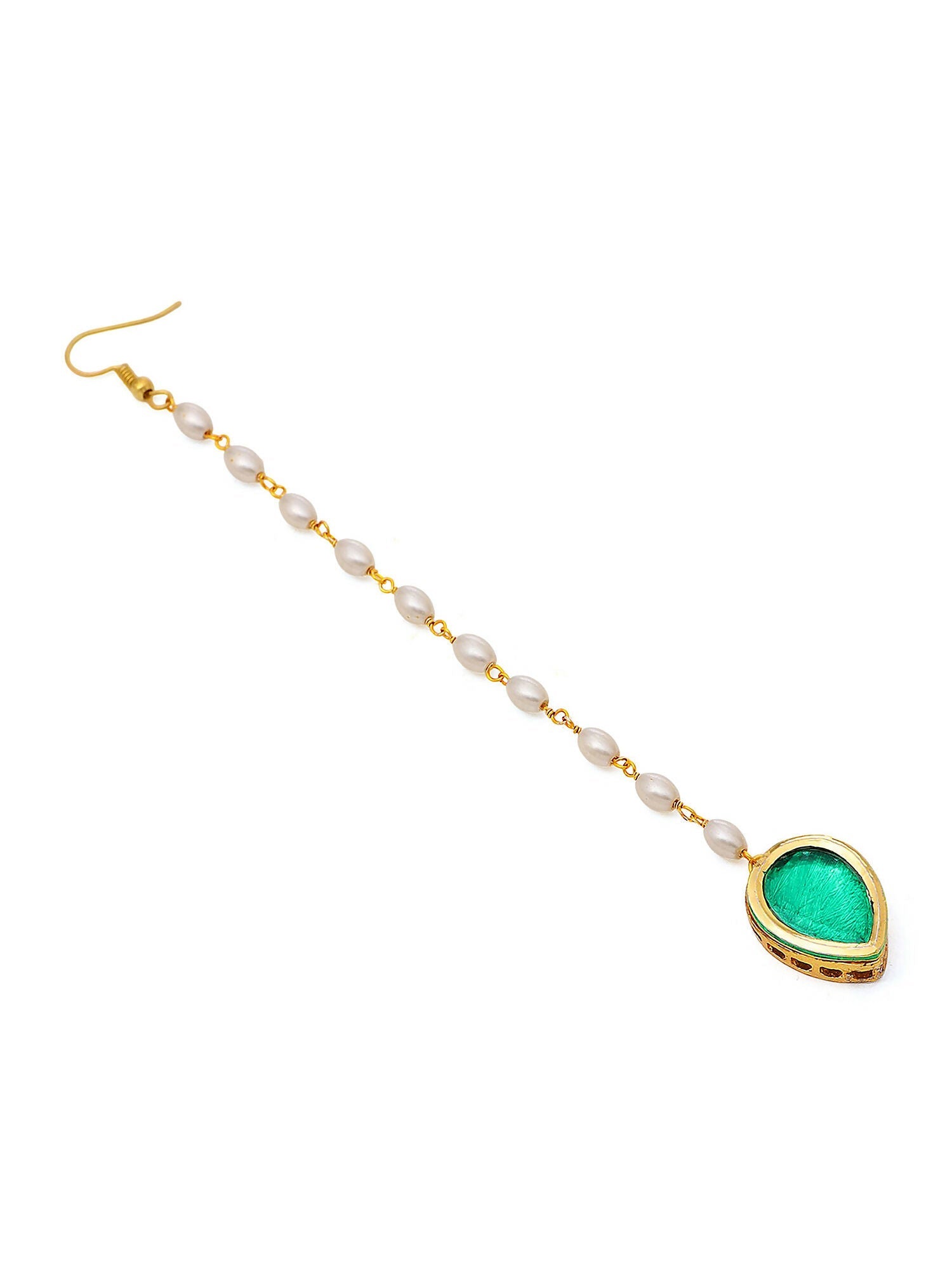 Ruby Raang Green Tear Drop Green Meenakari Maang Tikka - Distacart