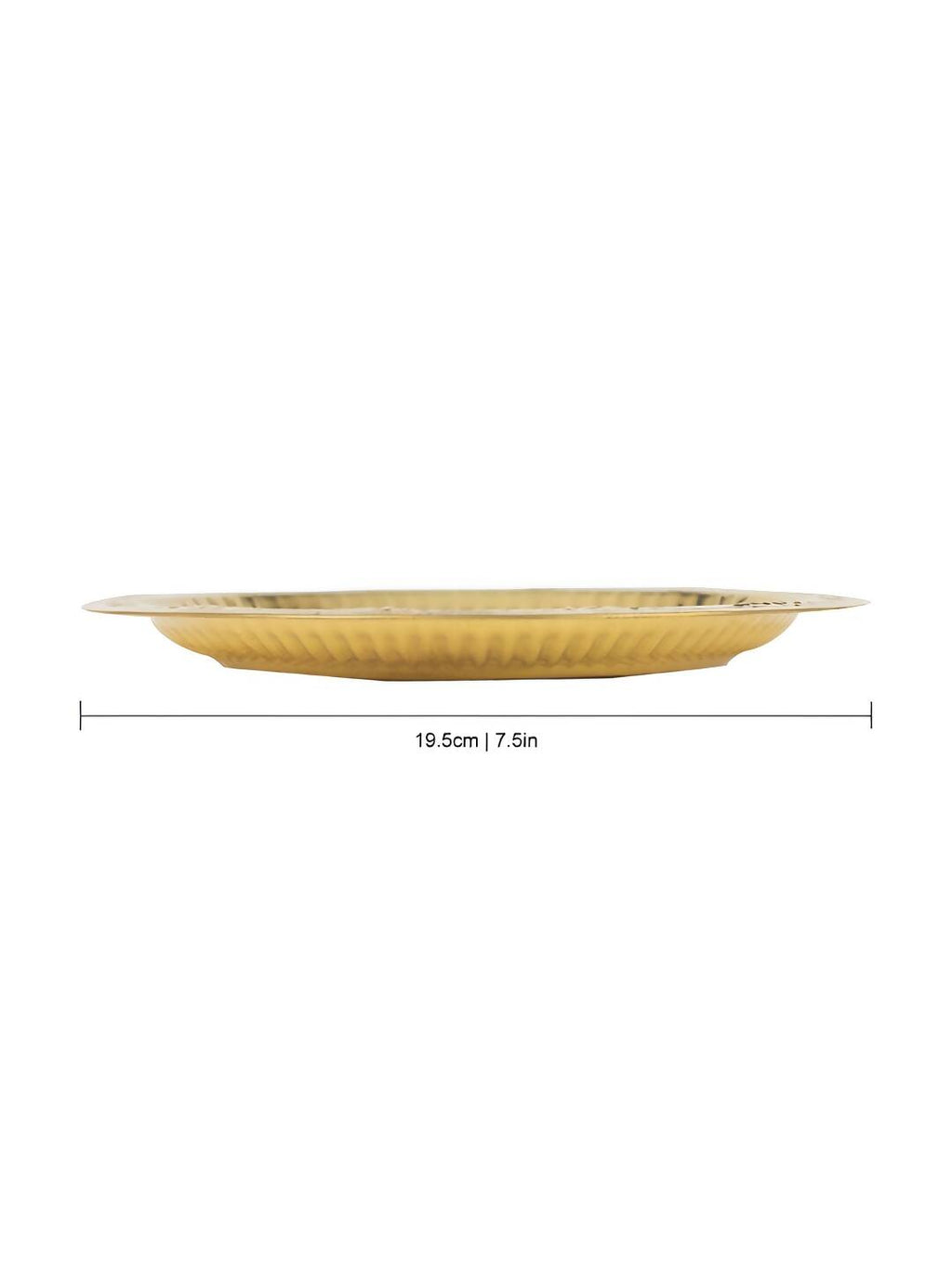 Spillbox Gold-Toned Brass Leaf Thali Round Pooja Essential