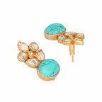 Nuyug 22K Gold Plated Turquoise Bloom Studs - Distacart