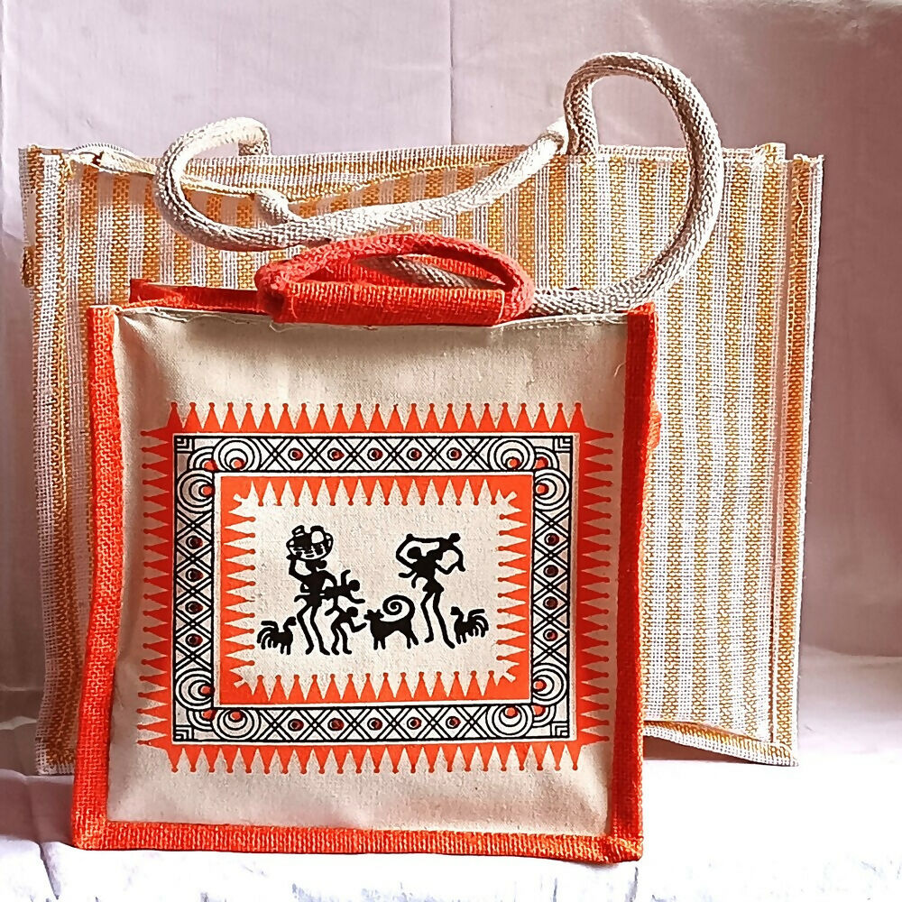 Jute Ladies Fashion Bags in Combo - Big & Small