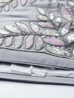 House of Panchhi Grey Organza Sequins & Zarkan embroidery Lehenga choli & Dupatta