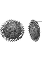 Mominos Fashion Johar Kamal Oxidised Silver-Plated Long Chain with Pendant & Studs For Women - Distacart