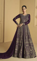 Vastranavya Purple Georgette Embroidered Sequins Work Anarkali Style A Line Suits